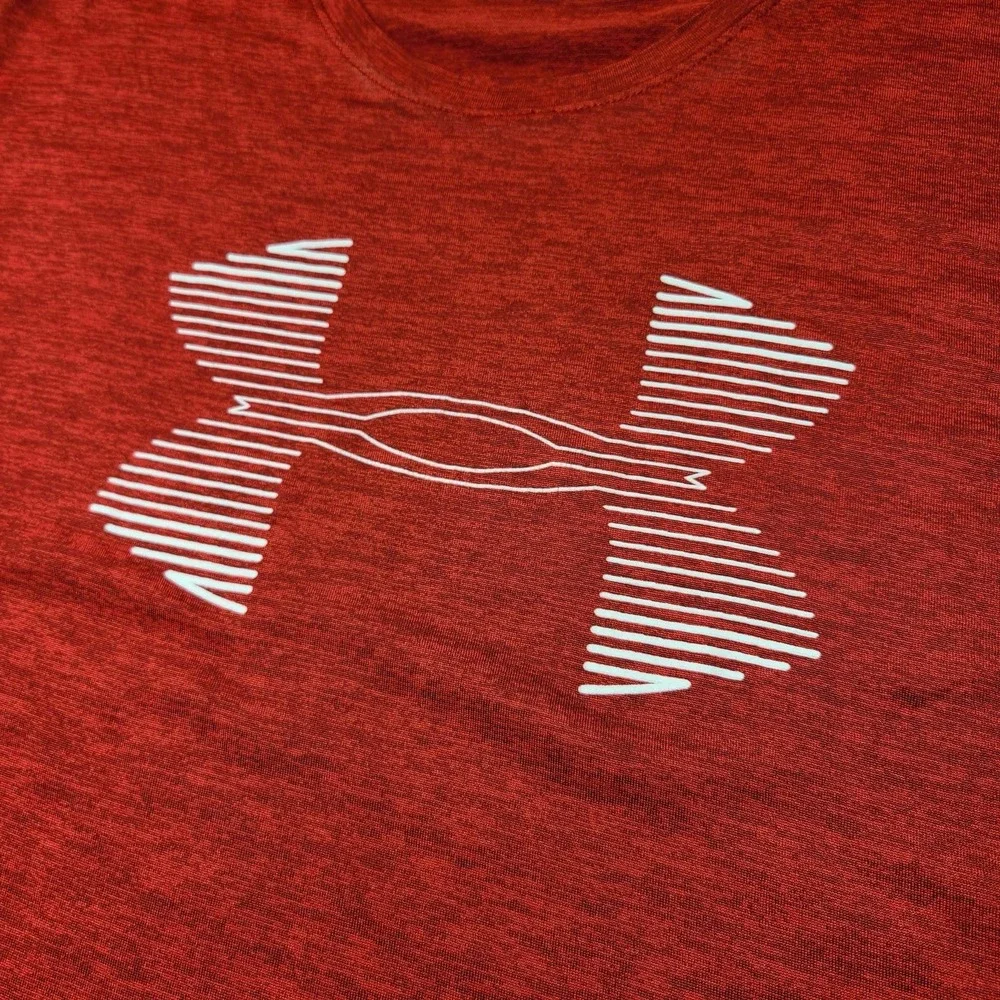 Mens Under Armour Shirt XL Heat Gear Lightweight Heathered Red Sportswear